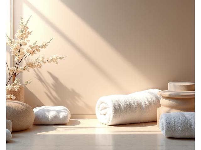 Un environnement de spa luxueux avec des pierres chaudes et des serviettes, représentant les partenariats spa et bien-être.